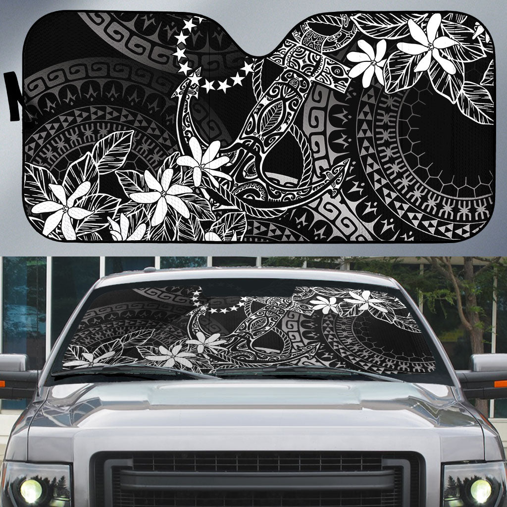 Black Kuki Airani Tapakau Auto Sun Shade Tribal Anchor Mix Tiare
