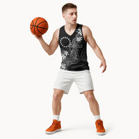Black Kuki Airani Tapakau Basketball Jersey Tribal Anchor Mix Tiare