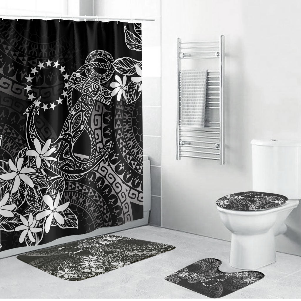 Black Kuki Airani Tapakau Bathroom Set Tribal Anchor Mix Tiare LT7 Bathroom Set (4 pcs) Black - Polynesian Pride