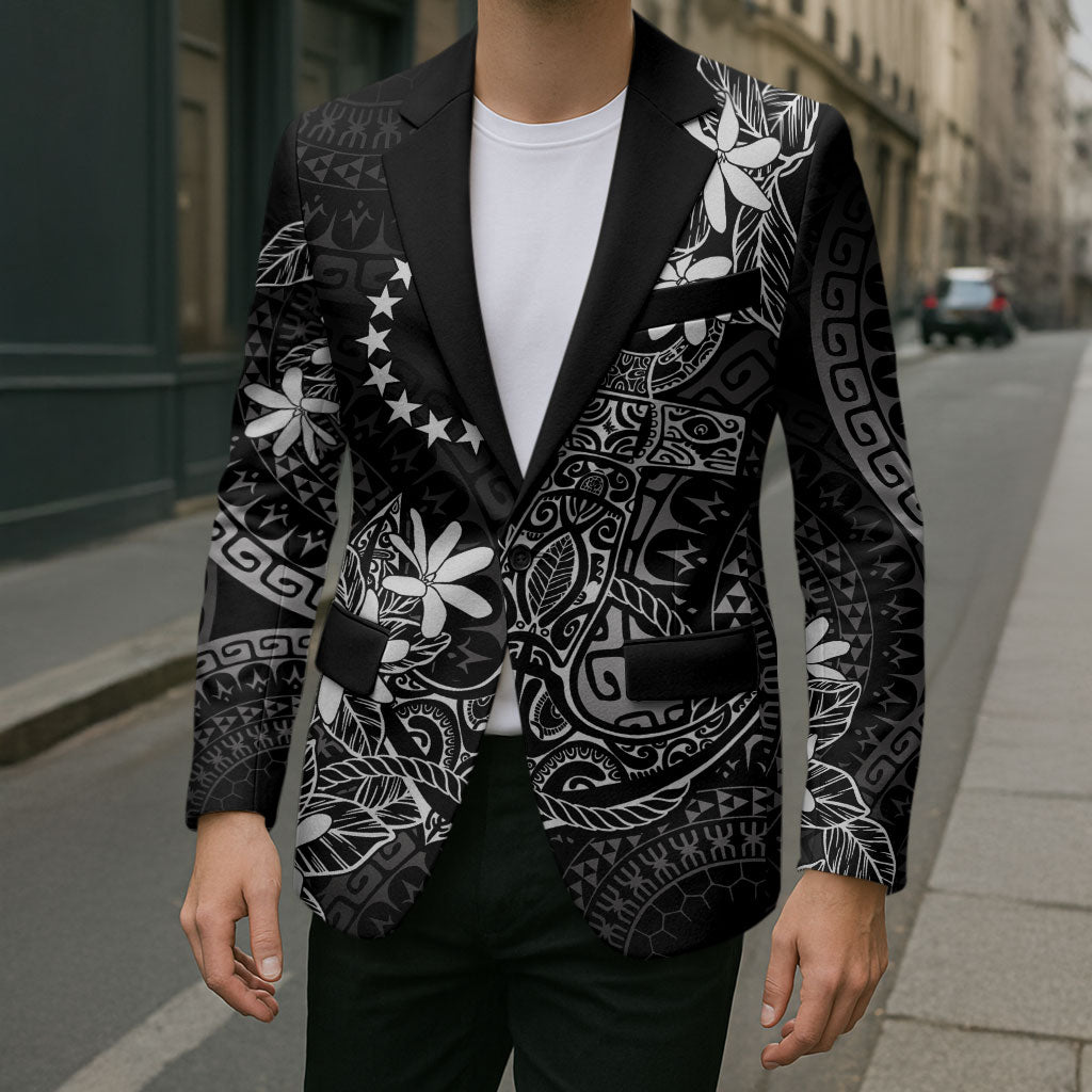 Black Kuki Airani Tapakau Blazer Tribal Anchor Mix Tiare