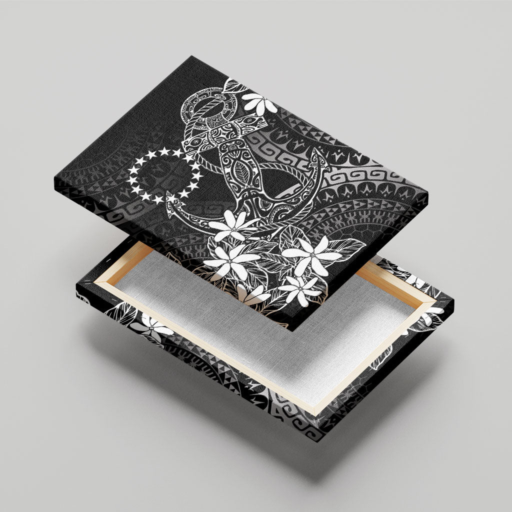 Black Kuki Airani Tapakau Canvas Wall Art Tribal Anchor Mix Tiare