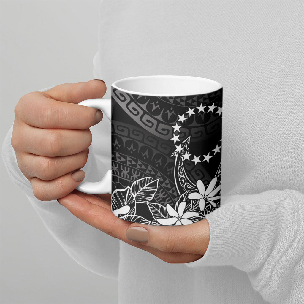 Black Kuki Airani Tapakau Ceramic Mug Tribal Anchor Mix Tiare