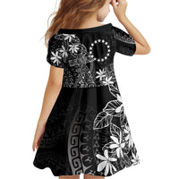 Black Kuki Airani Tapakau Family Matching Off The Shoulder Long Sleeve Dress and Hawaiian Shirt Tribal Anchor Mix Tiare