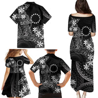 Black Kuki Airani Tapakau Family Matching Puletasi and Hawaiian Shirt Tribal Anchor Mix Tiare