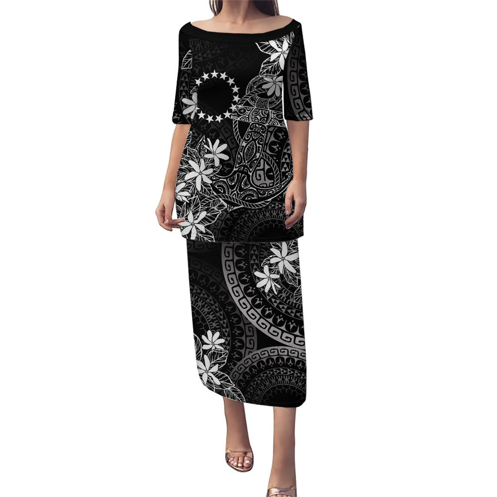 Black Kuki Airani Tapakau Family Matching Puletasi and Hawaiian Shirt Tribal Anchor Mix Tiare