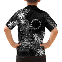 Black Kuki Airani Tapakau Family Matching Summer Maxi Dress and Hawaiian Shirt Tribal Anchor Mix Tiare