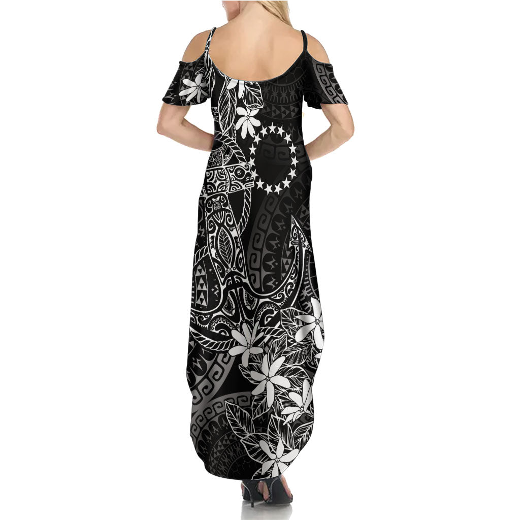 Black Kuki Airani Tapakau Family Matching Summer Maxi Dress and Hawaiian Shirt Tribal Anchor Mix Tiare