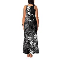 Black Kuki Airani Tapakau Family Matching Tank Maxi Dress and Hawaiian Shirt Tribal Anchor Mix Tiare