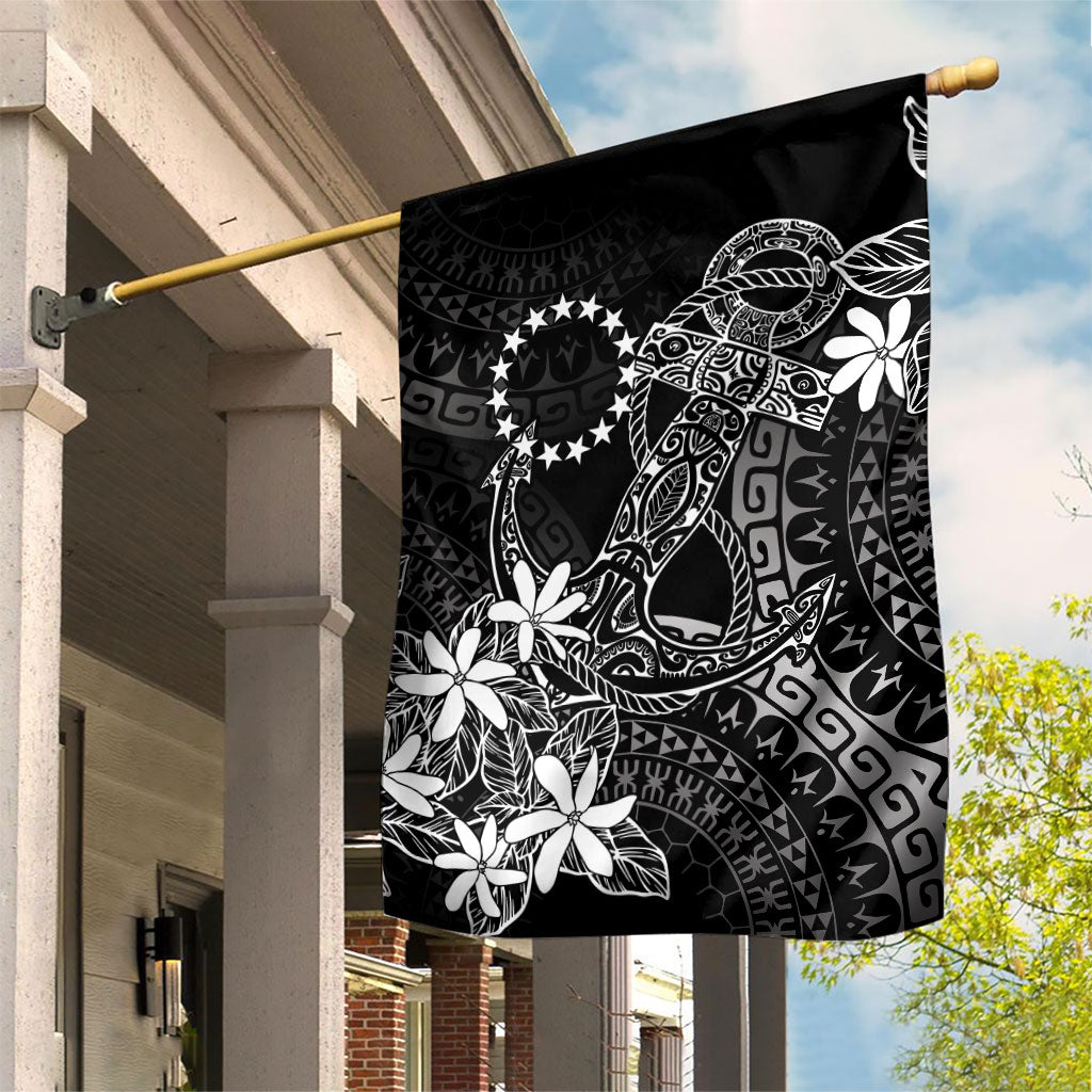Black Kuki Airani Tapakau Garden Flag Tribal Anchor Mix Tiare LT7 House Flag Black - Polynesian Pride