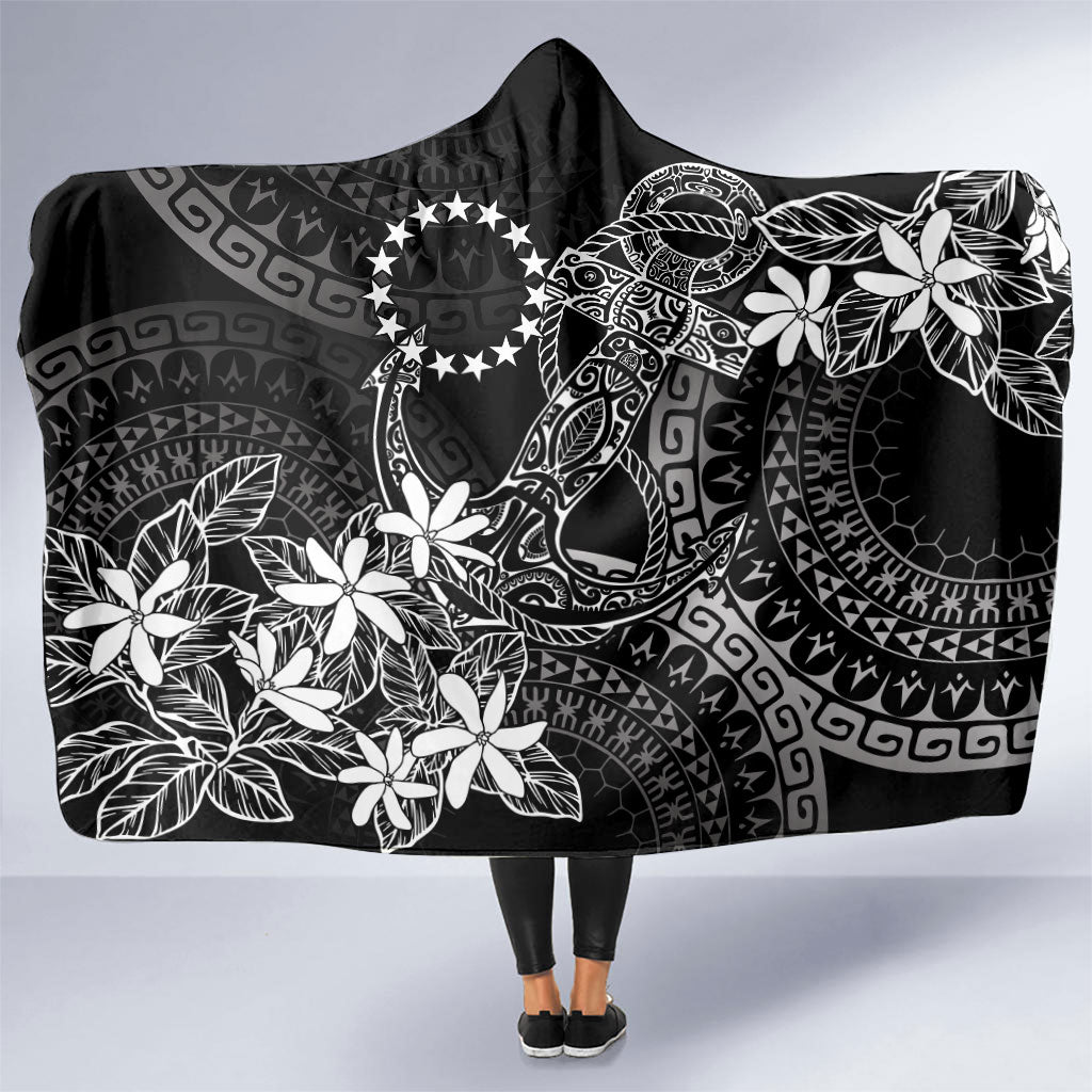 Black Kuki Airani Tapakau Hooded Blanket Tribal Anchor Mix Tiare