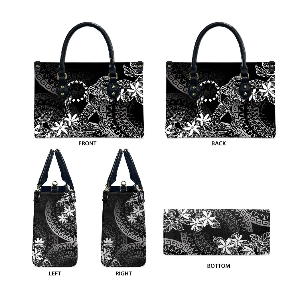 Black Kuki Airani Tapakau Leather Bag Tribal Anchor Mix Tiare