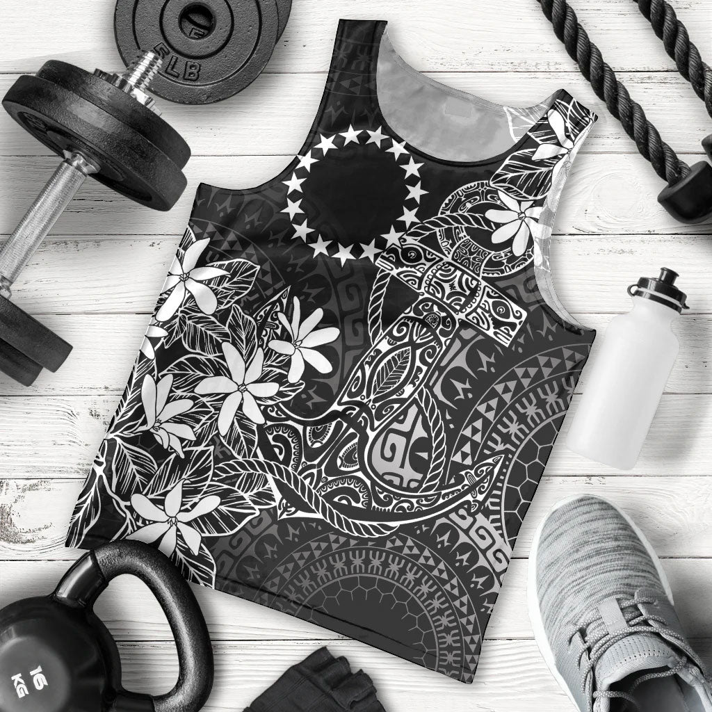 Black Kuki Airani Tapakau Men Tank Top Tribal Anchor Mix Tiare