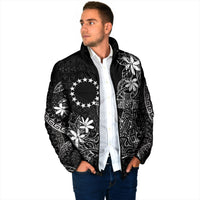 Black Kuki Airani Tapakau Padded Jacket Tribal Anchor Mix Tiare