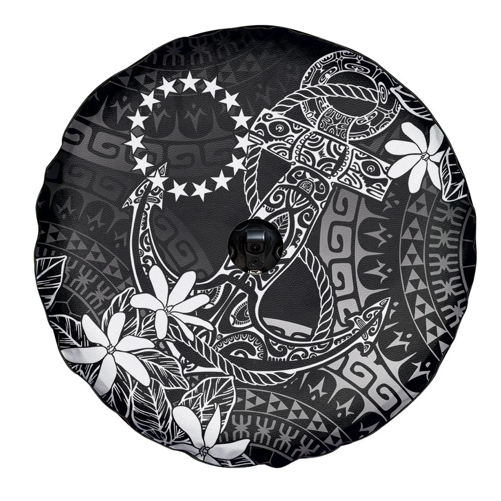 Black Kuki Airani Tapakau Spare Tire Cover Tribal Anchor Mix Tiare