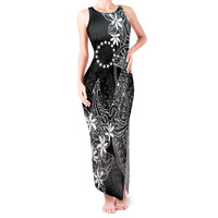 Black Kuki Airani Tapakau Tank Maxi Dress Tribal Anchor Mix Tiare