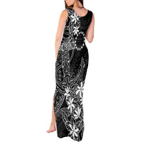 Black Kuki Airani Tapakau Tank Maxi Dress Tribal Anchor Mix Tiare