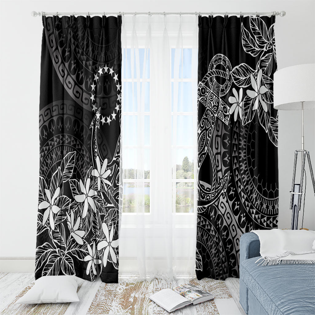 Black Kuki Airani Tapakau Window Curtain Tribal Anchor Mix Tiare