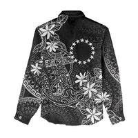 Black Kuki Airani Tapakau Women Casual Shirt Tribal Anchor Mix Tiare
