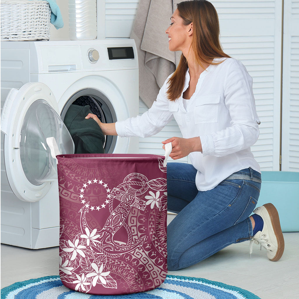 Maroon Kuki Airani Tapakau Laundry Basket Tribal Anchor Mix Tiare