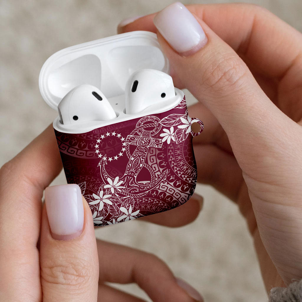 Maroon Kuki Airani Tapakau AirPods Case Tribal Anchor Mix Tiare