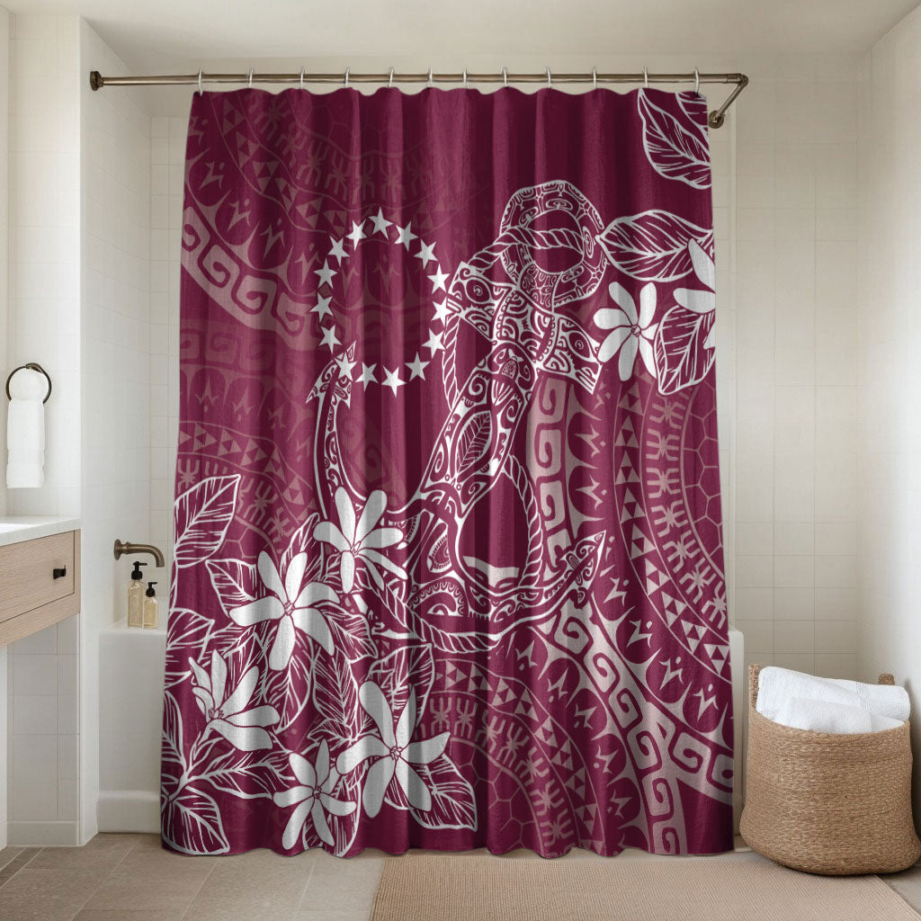 Maroon Kuki Airani Tapakau Bathroom Set Tribal Anchor Mix Tiare