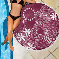 Maroon Kuki Airani Tapakau Beach Blanket Tribal Anchor Mix Tiare