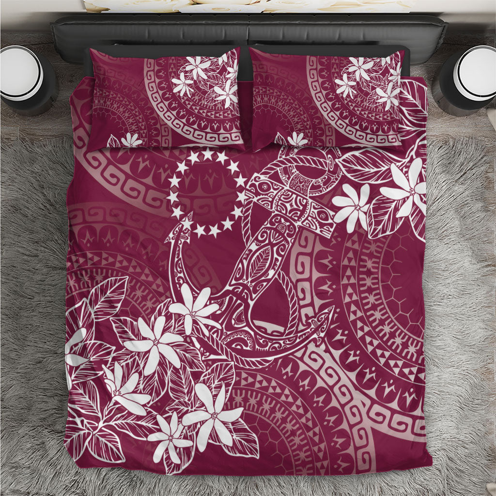 Maroon Kuki Airani Tapakau Bedding Set Tribal Anchor Mix Tiare