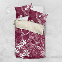 Maroon Kuki Airani Tapakau Bedding Set Tribal Anchor Mix Tiare