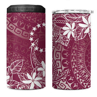 Maroon Kuki Airani Tapakau 4 in 1 Can Cooler Tumbler Tribal Anchor Mix Tiare