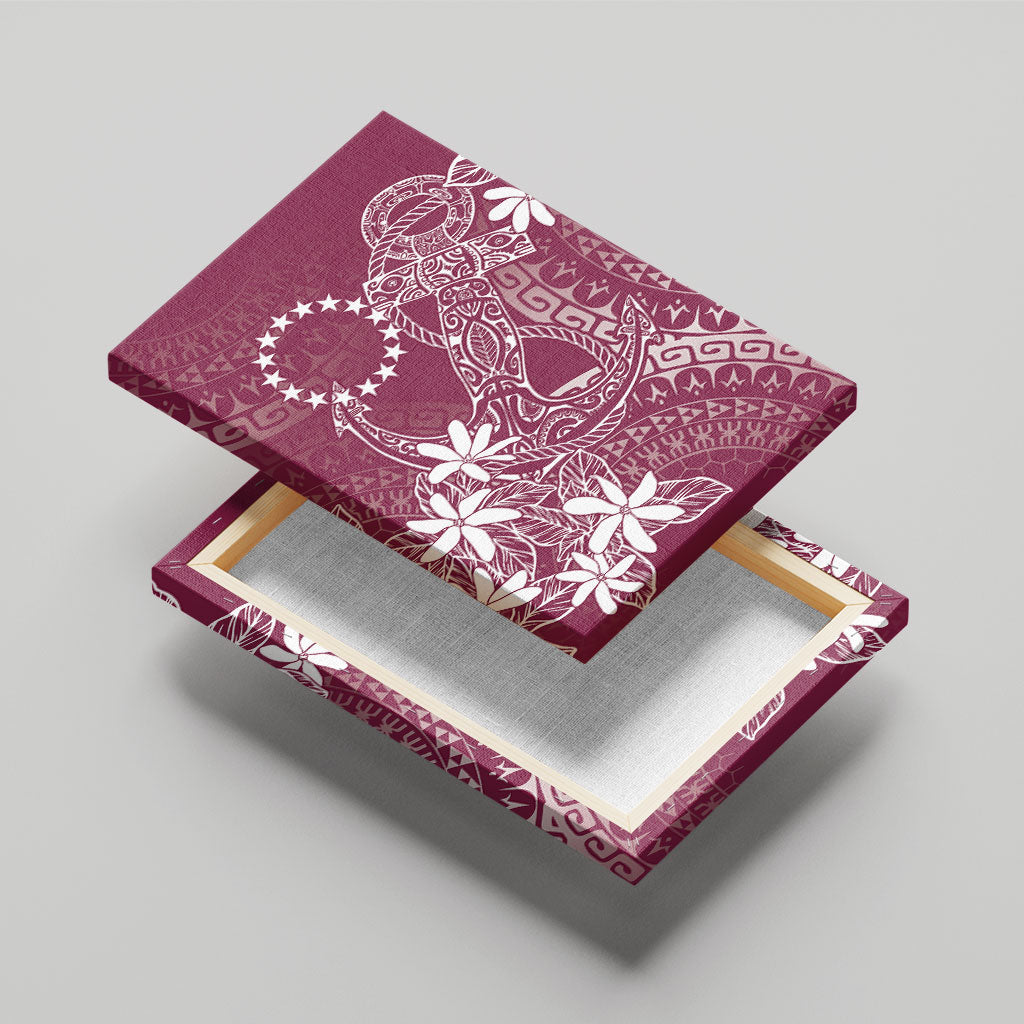 Maroon Kuki Airani Tapakau Canvas Wall Art Tribal Anchor Mix Tiare
