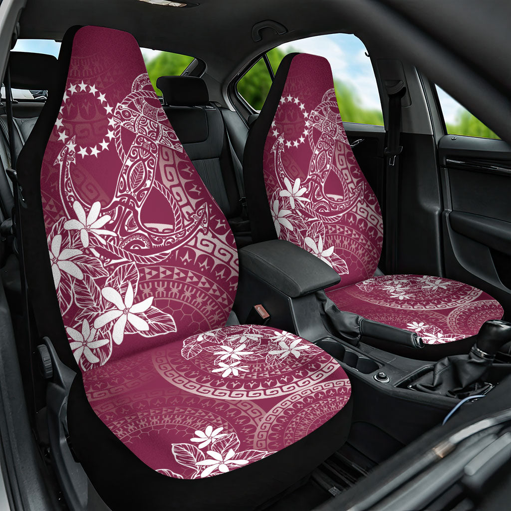 Maroon Kuki Airani Tapakau Car Seat Cover Tribal Anchor Mix Tiare