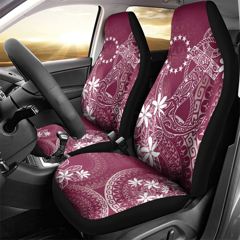 Maroon Kuki Airani Tapakau Car Seat Cover Tribal Anchor Mix Tiare
