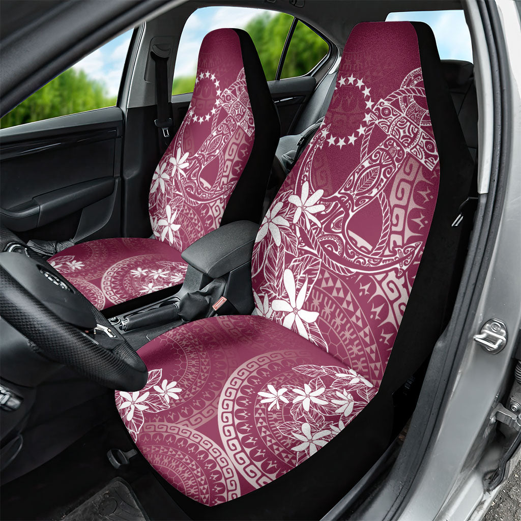 Maroon Kuki Airani Tapakau Car Seat Cover Tribal Anchor Mix Tiare