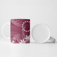Maroon Kuki Airani Tapakau Ceramic Mug Tribal Anchor Mix Tiare