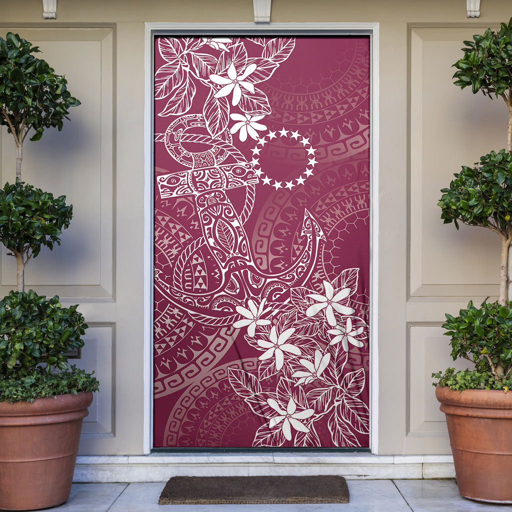 Maroon Kuki Airani Tapakau Door Cover Tribal Anchor Mix Tiare