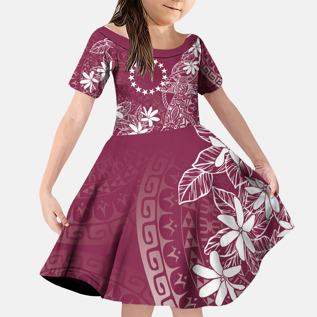 Maroon Kuki Airani Tapakau Family Matching Off Shoulder Maxi Dress and Hawaiian Shirt Tribal Anchor Mix Tiare