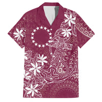 Maroon Kuki Airani Tapakau Family Matching Off Shoulder Maxi Dress and Hawaiian Shirt Tribal Anchor Mix Tiare