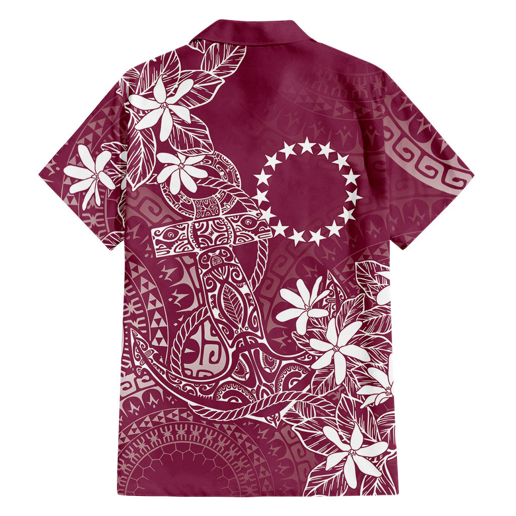 Maroon Kuki Airani Tapakau Family Matching Off Shoulder Maxi Dress and Hawaiian Shirt Tribal Anchor Mix Tiare