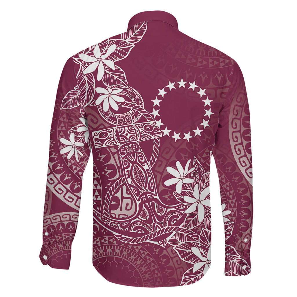 Maroon Kuki Airani Tapakau Family Matching Puletasi and Hawaiian Shirt Tribal Anchor Mix Tiare