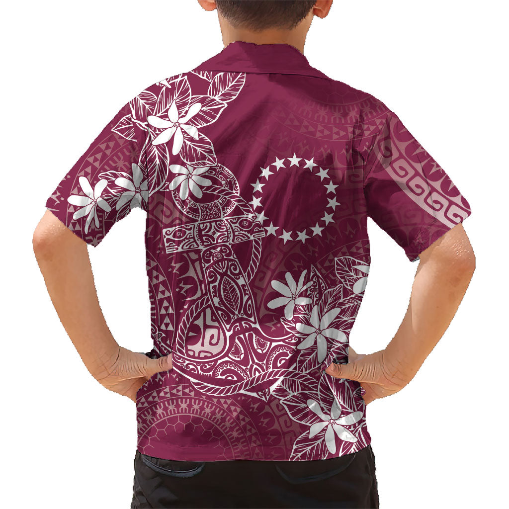 Maroon Kuki Airani Tapakau Family Matching Summer Maxi Dress and Hawaiian Shirt Tribal Anchor Mix Tiare
