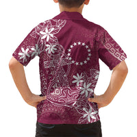 Maroon Kuki Airani Tapakau Family Matching Summer Maxi Dress and Hawaiian Shirt Tribal Anchor Mix Tiare