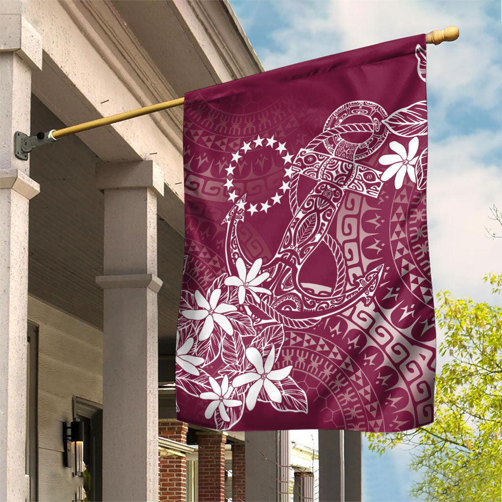 Maroon Kuki Airani Tapakau Garden Flag Tribal Anchor Mix Tiare