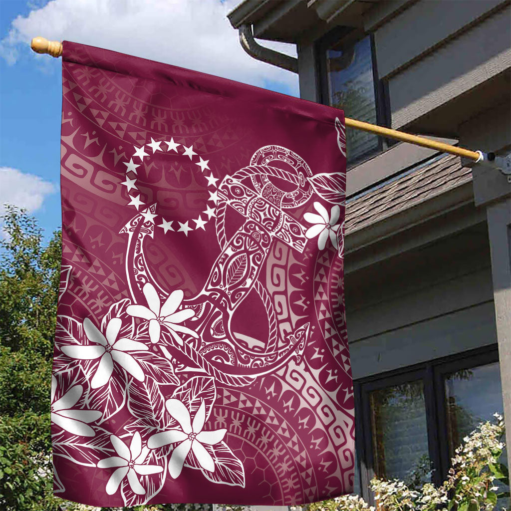 Maroon Kuki Airani Tapakau Garden Flag Tribal Anchor Mix Tiare