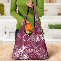Maroon Kuki Airani Tapakau Grocery Bag Tribal Anchor Mix Tiare