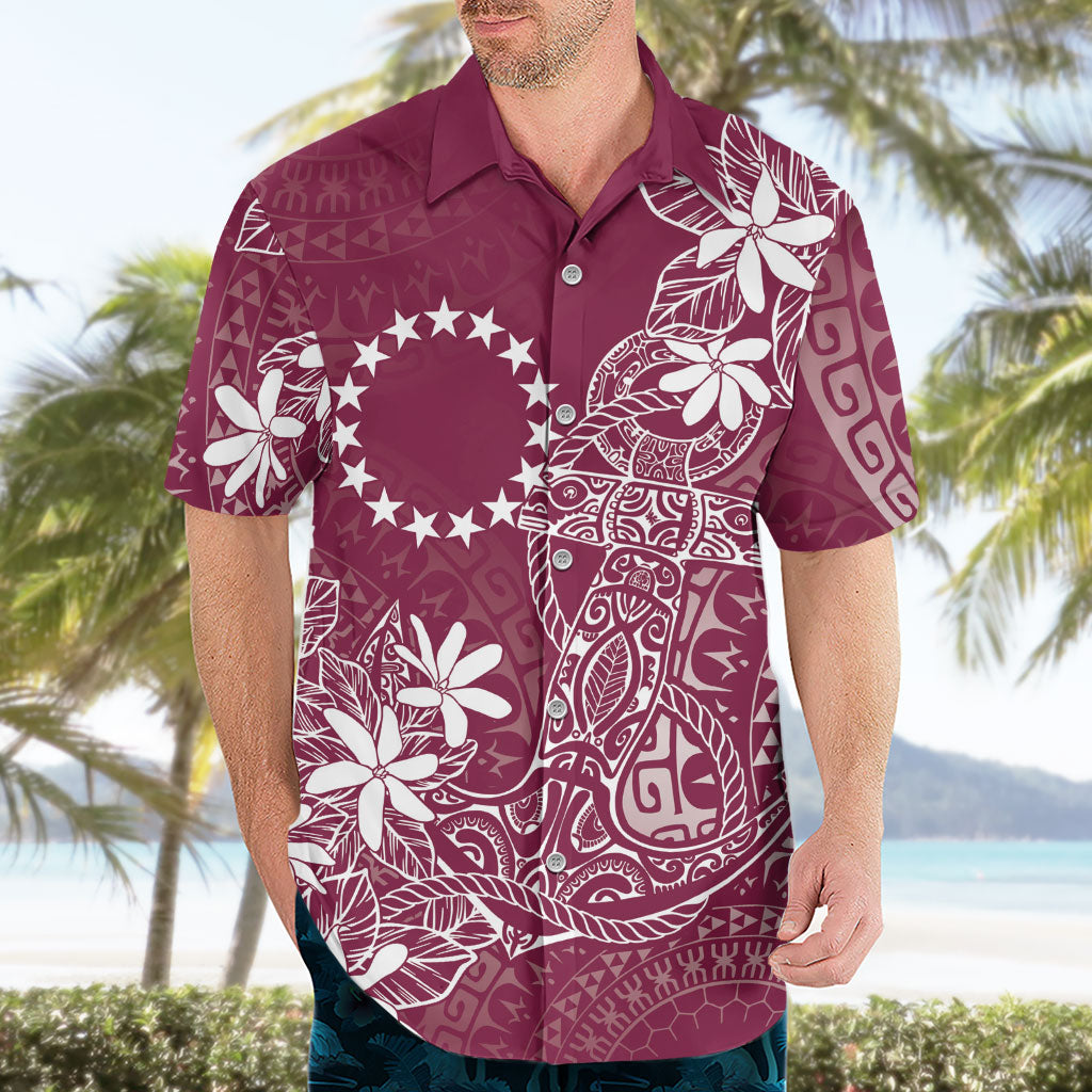 Maroon Kuki Airani Tapakau Hawaiian Shirt Tribal Anchor Mix Tiare