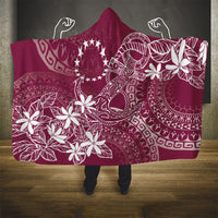 Maroon Kuki Airani Tapakau Hooded Blanket Tribal Anchor Mix Tiare