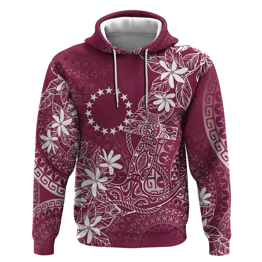 Maroon Kuki Airani Tapakau Hoodie Tribal Anchor Mix Tiare LT7 Pullover Hoodie Maroon - Polynesian Pride