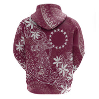 Maroon Kuki Airani Tapakau Hoodie Tribal Anchor Mix Tiare
