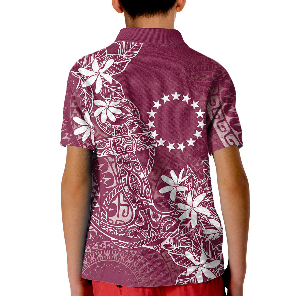 Maroon Kuki Airani Tapakau Kid Polo Shirt Tribal Anchor Mix Tiare