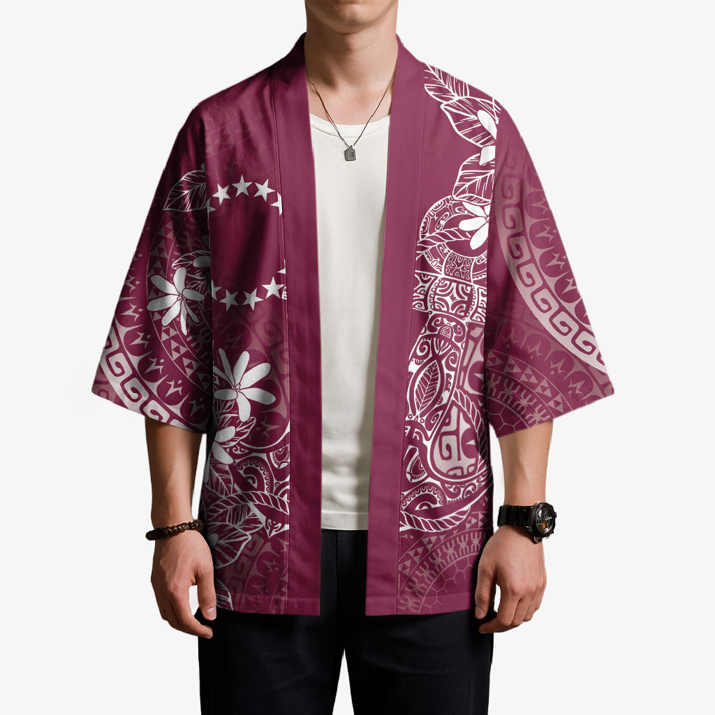 Maroon Kuki Airani Tapakau Kimono Tribal Anchor Mix Tiare